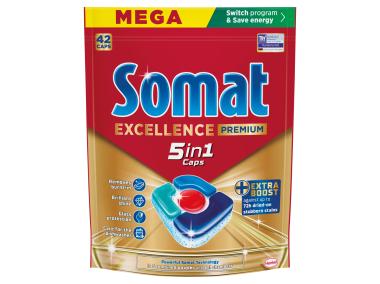 Zdjęcie: Kapsułki do mycia naczyń w zmywarkach Excellence Premium Caps 5in1 42 szt. SOMAT