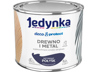 Zdjęcie: Farba do drewna i metalu Deco&Protect satynowy połysk granatowy 0,2 L JEDYNKA