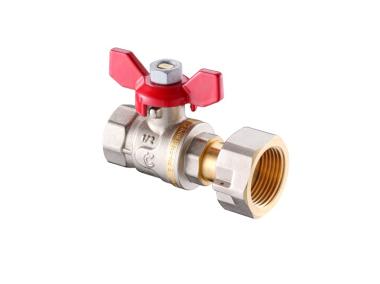 Zdjęcie: Zawór kulowy z ruchomą nakrętką  w/z 1/2"x3/4" z motylkiem CALIDO
