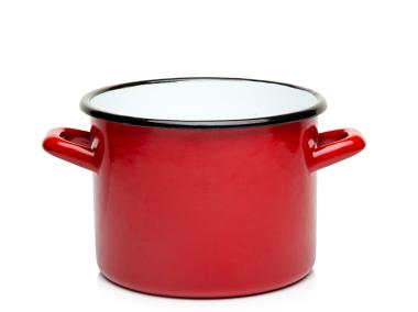 Zdjęcie: Garnek bez pokrywki 18 cm - 3,2 L gładki czerwony EMALIA PLESZEW