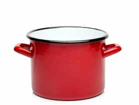 Garnek bez pokrywki 18 cm - 3,2 L gładki czerwony EMALIA PLESZEW