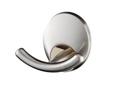 Zdjęcie: Wieszak podwójny Passion satyn nikiel-złoto BISK