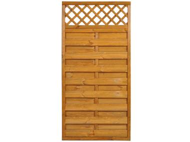 Zdjęcie: Płot ażurowy Trento 2 R34x44 prosty 90x180 cm złoty dąb SOBEX