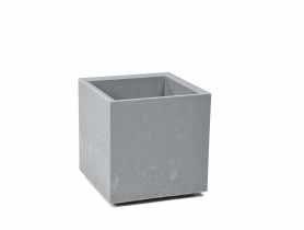 Kwietnik Karo 300x300x300 mm beton recycled, szary beton LAMELA