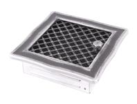 Kratka kominkowa wentylacyjna Deco 16x16 cm z żaluzją srebrna patyna PARKANEX