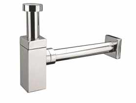 Syfon umywalkowy butelkowy kwadratowy dekoracyjny 1.1/4x32 bez spustu chrom MCALPINE