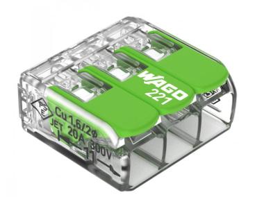 Zdjęcie: Szybkozłączka uniwersalna ECO 3x4 mm zielona WAGO