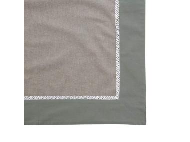 Zdjęcie: Obrus 110x160 cm oliwkowy wykończenie koronkowe ALTOMDESIGN