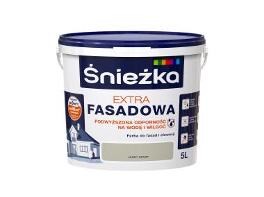 Zdjęcie: Farba Extra Fasadowa Jasny Szary 5L N ŚNIEŻKA
