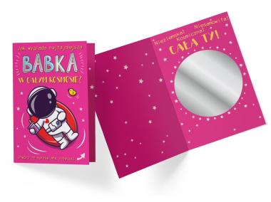 Zdjęcie: Karnet DK-852 Najfajniejsza babka w kosmosie - lusterko KUKARTKA