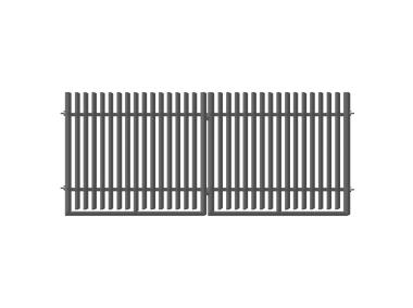 Zdjęcie: Brama dwuskrzydłowa Anika 3,50 m, 1,50 m, stal ocynk+RAL7016 struktura POLBRAM