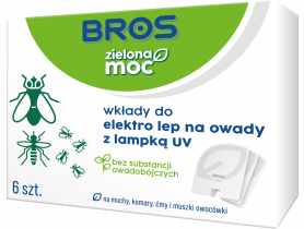 Wkłady zielona moc do elektro lep na owady z lampką UV 6 szt. BROS