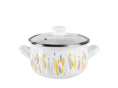 Zdjęcie: Garnek emaliowany Pyza Autumn 16 cm - 1,9 L z pokrywką EMALIA