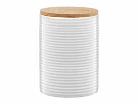 Pojemnik ceramiczny Tuvo paski z bambusową pokrywką 1110 ml AMBITION