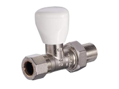 Zdjęcie: Zawór grzejnikowy zasilający prosty 1/2" z przyłączem zaciskanym do rury miedzianej 15 mm CALIDO