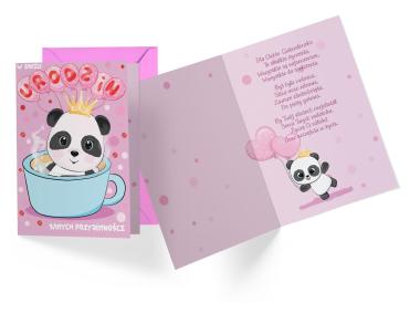 Zdjęcie: Karnet PR-411 Urodziny dziecięce - panda KUKARTKA