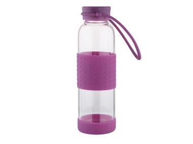 Zdjęcie: Butelka szklana w silikonowej osłonie 550 ml fioletowa ALTOMDESIGN