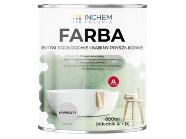 Zdjęcie: Farba Płytki podłogowe kabiny prysznicowe, popielaty, zestaw 800 ml INCHEM POLONIA