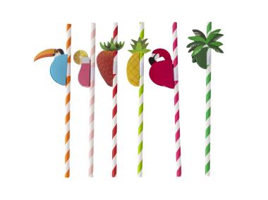 Zdjęcie: Komplet 6 słomek papierowych 19,5 cm mix dekoracji ALTOM DESIGN