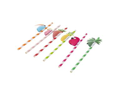 Zdjęcie: Komplet 6 słomek papierowych 19,5 cm mix dekoracji ALTOM DESIGN