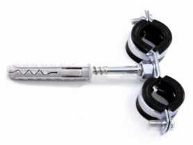 Uchwyt do rur 1 podwójny z gumą STALCO