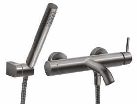 Zestaw Ciriculus Gun metal natryskowy z baterią wannową FERRO