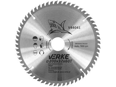 Zdjęcie: Tarcza widiowa 200 mm x 32 mm 60T VERKE