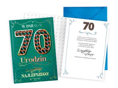 Zdjęcie: Karnet DKP-028 Urodziny 70-latka - cyfry KUKARTKA