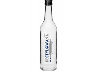 Zdjęcie: Butelka 500 ml z zakrętką i nadrukiem Destylowana 631426 BROWIN