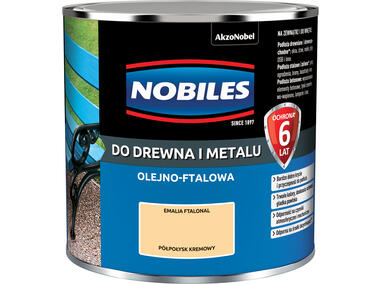Zdjęcie: Farba ftalowa do drewna i metalu Ftalonal 0,25 L kremowy półpołysk NOBILES
