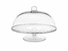 Patera szklana Flora na stopce z kloszem średnica 28 cm ALTOM DESIGN