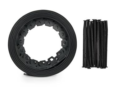 Zdjęcie: Obrzeże ogrodowe Easy Border Set 50 mm, 20 kotew, czarny BRADAS