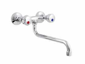 Bateria  zlewozmywakowa Standard ścienna, z wylewką S3/4, 250 mm HYDROLAND
