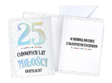 Zdjęcie: Karnet V-082 Rocznica ślubu 25 KUKARTKA