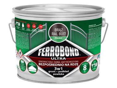 Zdjęcie: Farba antykorozyjna Ferrobond Ultra półmat brąz 2,5L JURGA