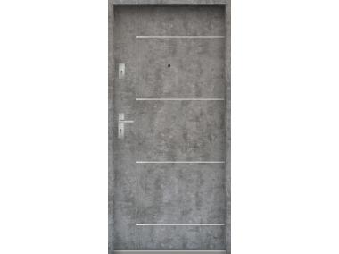 Zdjęcie: Drzwi wejściowe do mieszkań Bastion A-65 Beton srebrny 90 cm prawe OSP KR CENTER