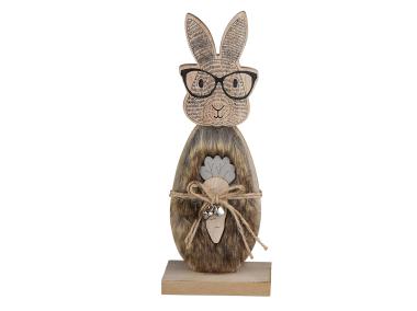 Zdjęcie: Figurka drewniana Zając Z Ciemnym Futerkiem 10x25x6 cm ALTOMDESIGN