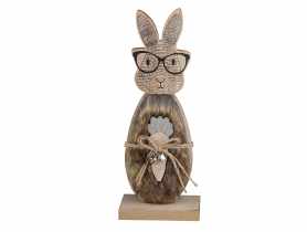 Figurka drewniana Zając Z Ciemnym Futerkiem 10x25x6 cm ALTOMDESIGN