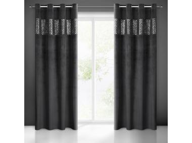 Zdjęcie: Zasłona gotowa Margot 140 x 250 cm czarny EUROFIRANY