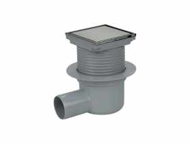 Wpust kanalizacyjny regulowany z wyjściem bocznym fi50 mm z kołnierzem i rusztem dwustronnym TYCNER