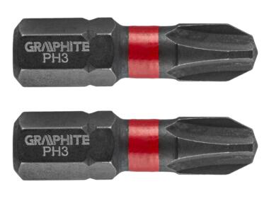 Zdjęcie: Bity udarowe PH3 x 25 mm- 2 szt. GRAPHITE