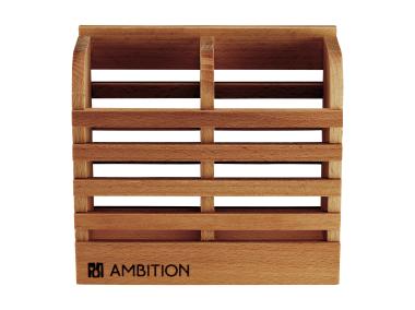 Zdjęcie: Organizer kuchenny drewniany Natural 2-komorowy 16 x 7 x 14 cm AMBITION