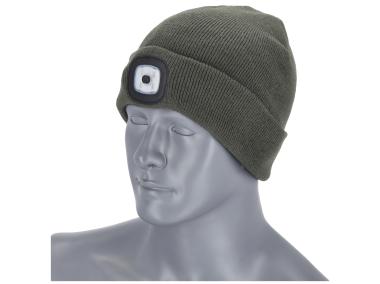 Zdjęcie: Czapka zimowa z latarką Ray szara STALCO