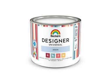 Zdjęcie: Emalia do drewna i metalu Designer Universal Aqua 0,5 L BECKERS