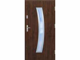 Drzwi zewnętrzne stalowo-drewniane Disting Otello 02 Orzech 80 cm prawe KR CENTER