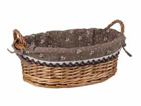 Kosz owalny z uchwytami 36x26x13/18 cm brązowy TIN TOURS