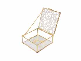 Szkatułka szklana Golden Honey 12x12 cm ALTOMDESIGN