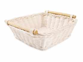 Kosz z trawy morskiej z uchwytami 20x20x7 cm kwadratowy TIN TOURS