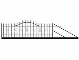 Brama przesuwna Iga 4,00 m, 1,20-1,50 m, ocynk+RAL9005 prawa POLBRAM