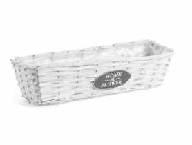 Balkonówka doniczka biała 40x12x10 cm TIN TOURS